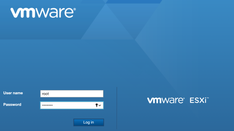 ESXi 7 Browser Login